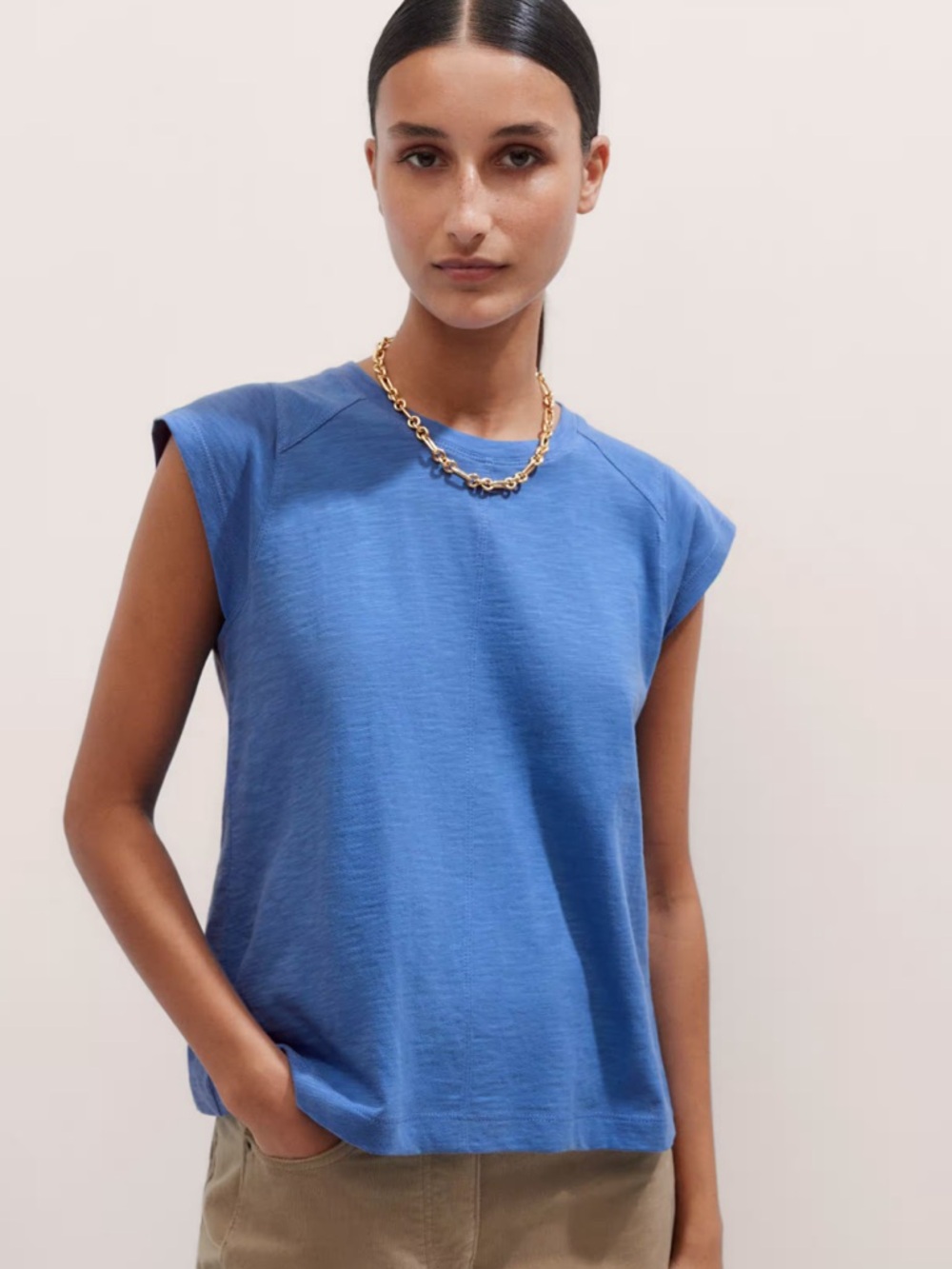 ME+EM Cap Sleeve Crew Neck Swing Tee Size 2